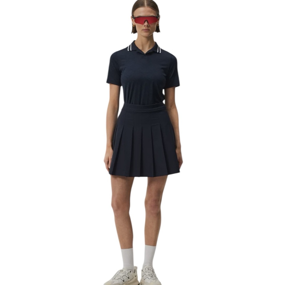 J. Lindeberg Adina Pleat Golf Tennis Skirt Size L In Navy Blue